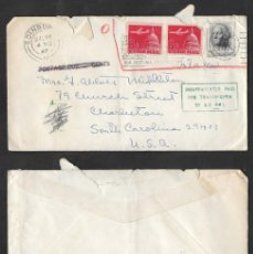 Sellos: SD)1967 USA PAIR OF PLANE OVER SAROSPATAK CASTLE 8C, GEORGE WASHINGTON 5C, COVER WITH SLOGAN, WITH S