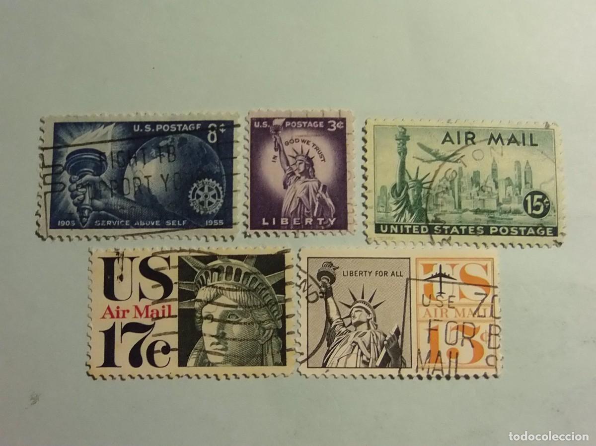 Stamps: ESTADOS UNIDOS DE AMERICA - ESTATUA DE LA LIBERTAD - 5 VALORES.