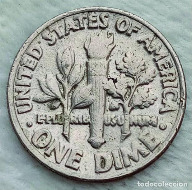 Sellos: EEUU - ONE DIME 1968 - Sin marca de seca y con fallo de cu&ntilde;o - Foto 2