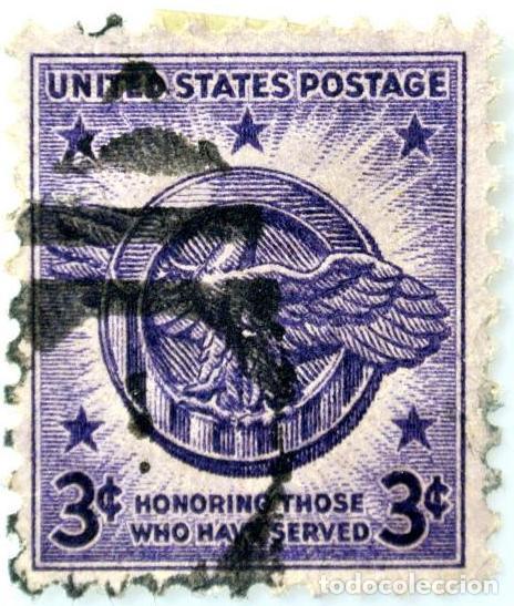 Briefmarken: Sello postal ESTADOS UNIDOS 1946 , 3 centavos, Veteranos de la segunda guerra mundial, FILATELIA