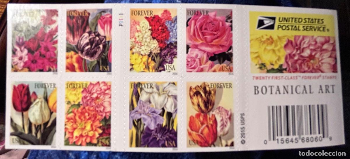 Sellos: Forever Stamps USA BOTANICAL ART flowers. Flores sellos de EEUU del 2015 valor $15.60 Vendo por 10&euro;