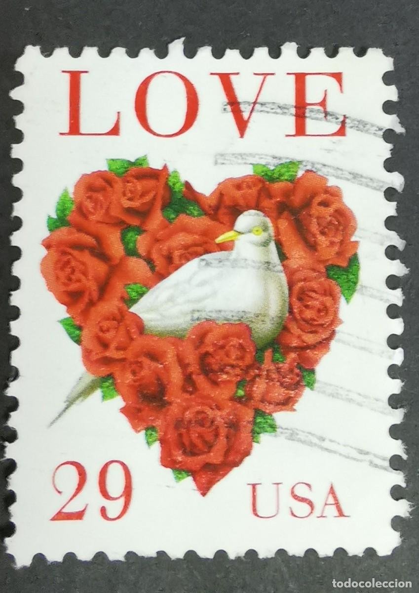 Briefmarken: Sello Estados Unidos U.S.A.1994,Amor (Palomas y Rosas), 29 &cent; Michel US 2437