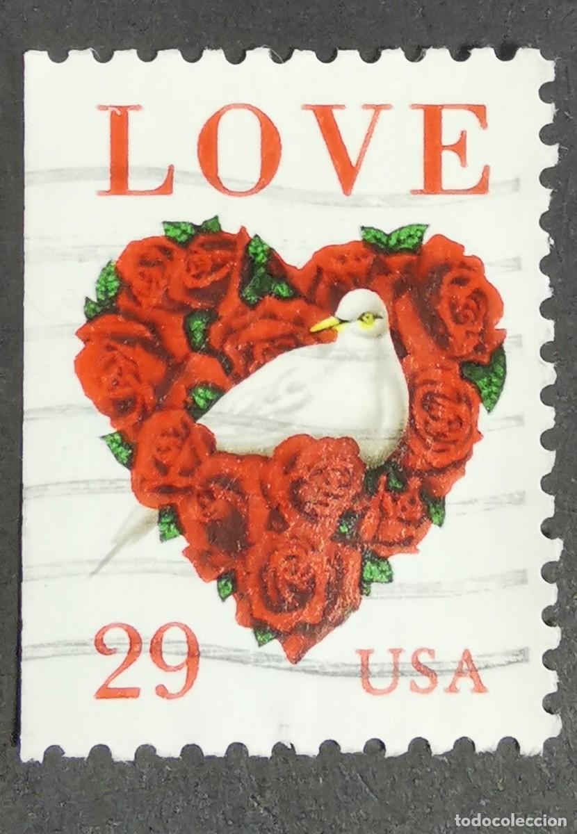 Briefmarken: Sello Estados Unidos U.S.A.1994,Amor (Palomas y Rosas), 29 &cent; Michel US 2437Dl