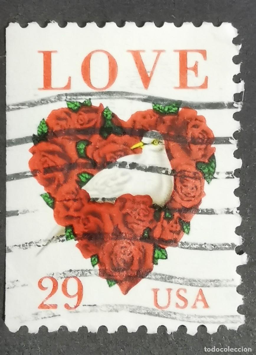 Briefmarken: Sello Estados Unidos U.S.A.1994,Amor (Palomas y Rosas), 29 &cent; Michel US 2437Dl