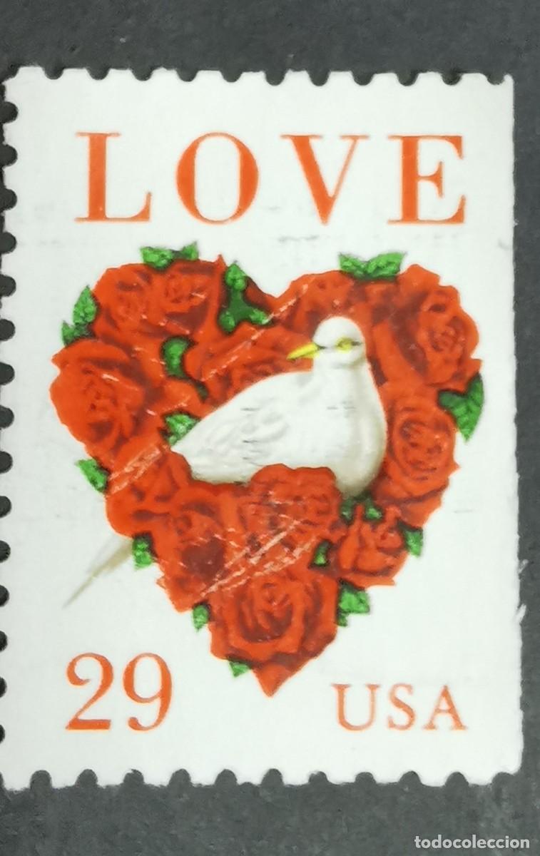 Briefmarken: Sello Estados Unidos U.S.A.1994,Amor (Palomas y Rosas), 29 &cent; Michel US 2437Dr