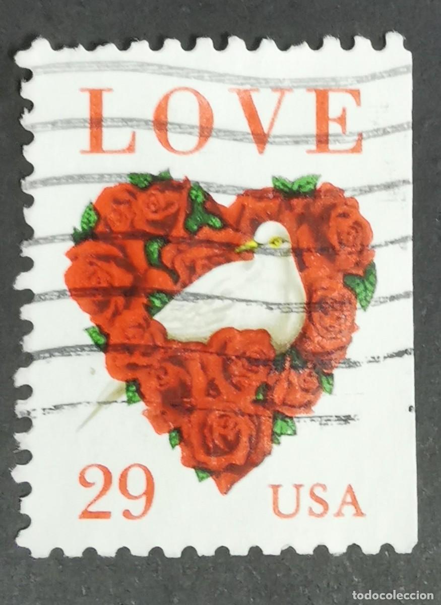 Briefmarken: Sello Estados Unidos U.S.A.1994,Amor (Palomas y Rosas), 29 &cent; Michel US 2437Dr