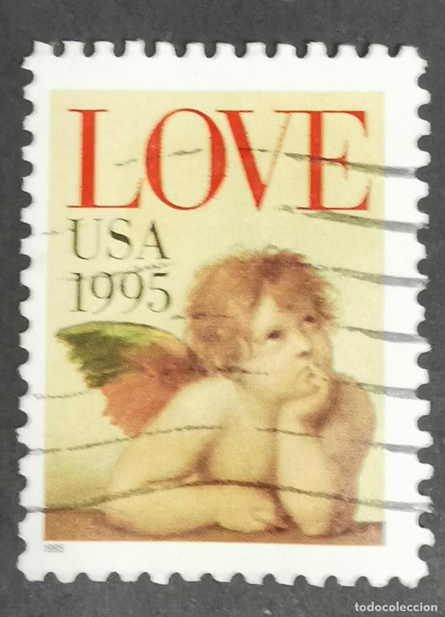 Stamps: Sello Estados Unidos U.S.A.1995,Querub&iacute;n&rdquo; (detalle de la Virgen Sixtina de Rafael), Michel US 2543