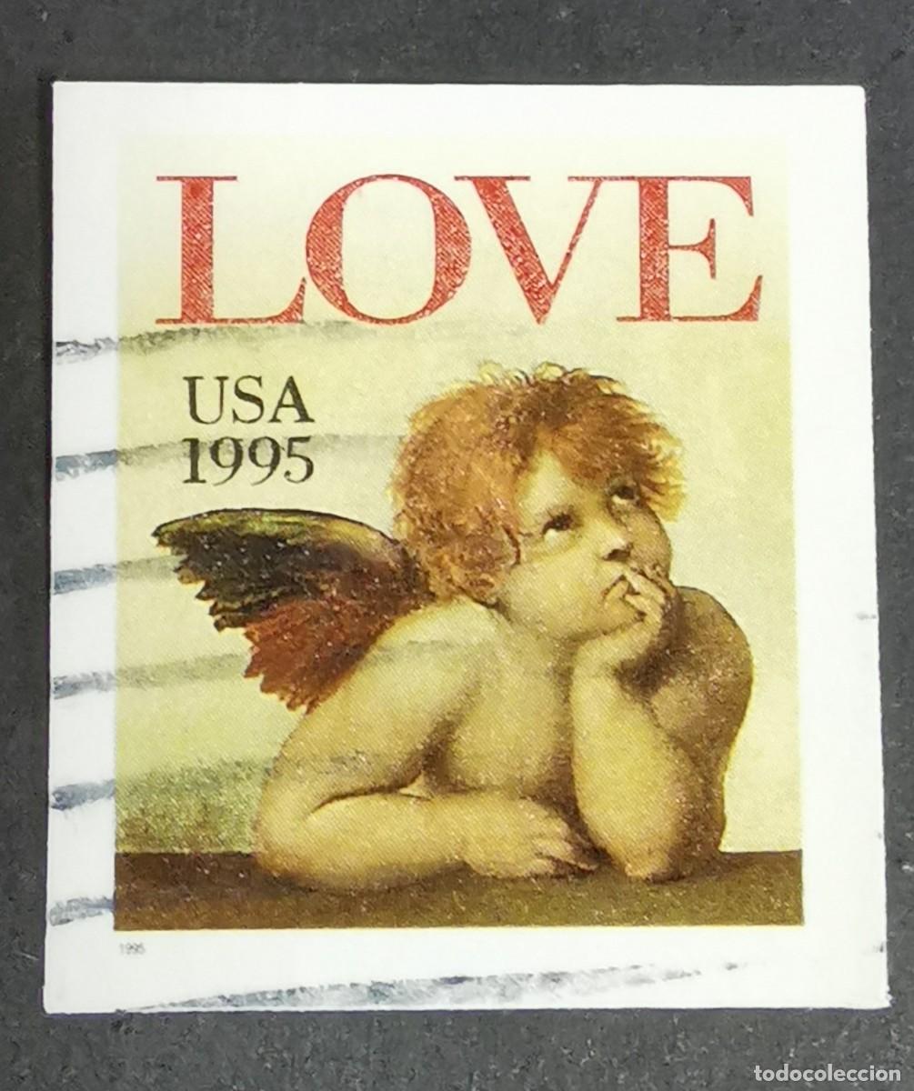 Selos: Sello Estados Unidos U.S.A.1995,Querub&iacute;n&rdquo; (detalle de la Virgen Sixtina de Rafael), Michel US 2544