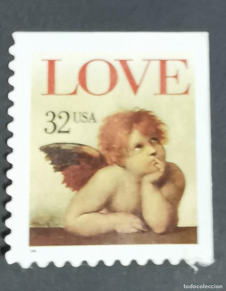 Francobolli: Sello Estados Unidos U.S.A.1995,Querub&iacute;n&rdquo; (detalle de la Virgen Sixtina Rafael, 32 &cent; Michel US 2560E