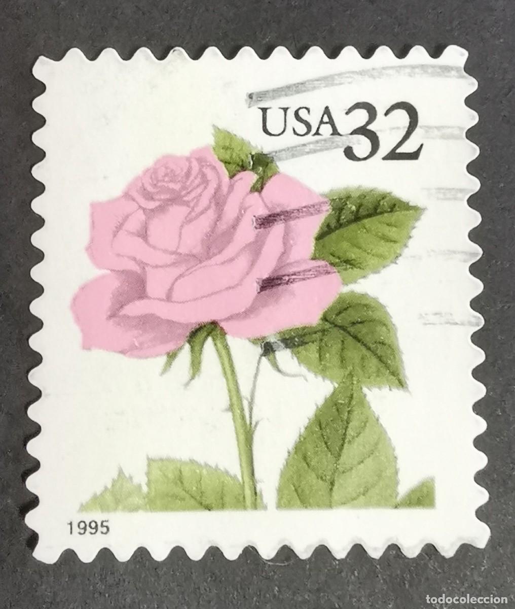 Francobolli: Sello Estados Unidos U.S.A.1995,Rosa rosa, 32 &cent; Michel US 2571BA