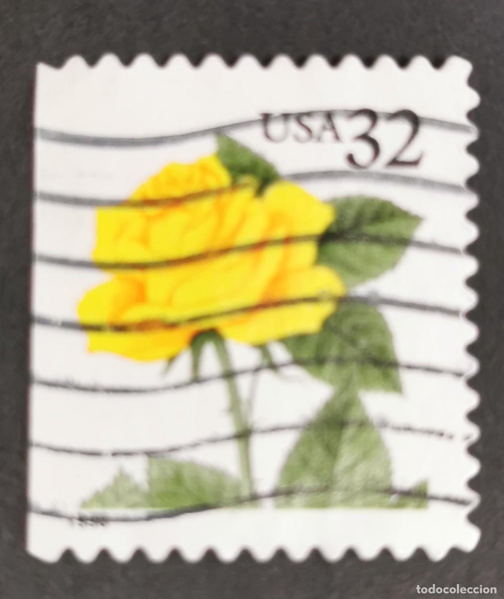 Briefmarken: Sello Estados Unidos U.S.A.1996,Rosa amarilla superior imperf, 32 &cent; Michel US 2795Dr