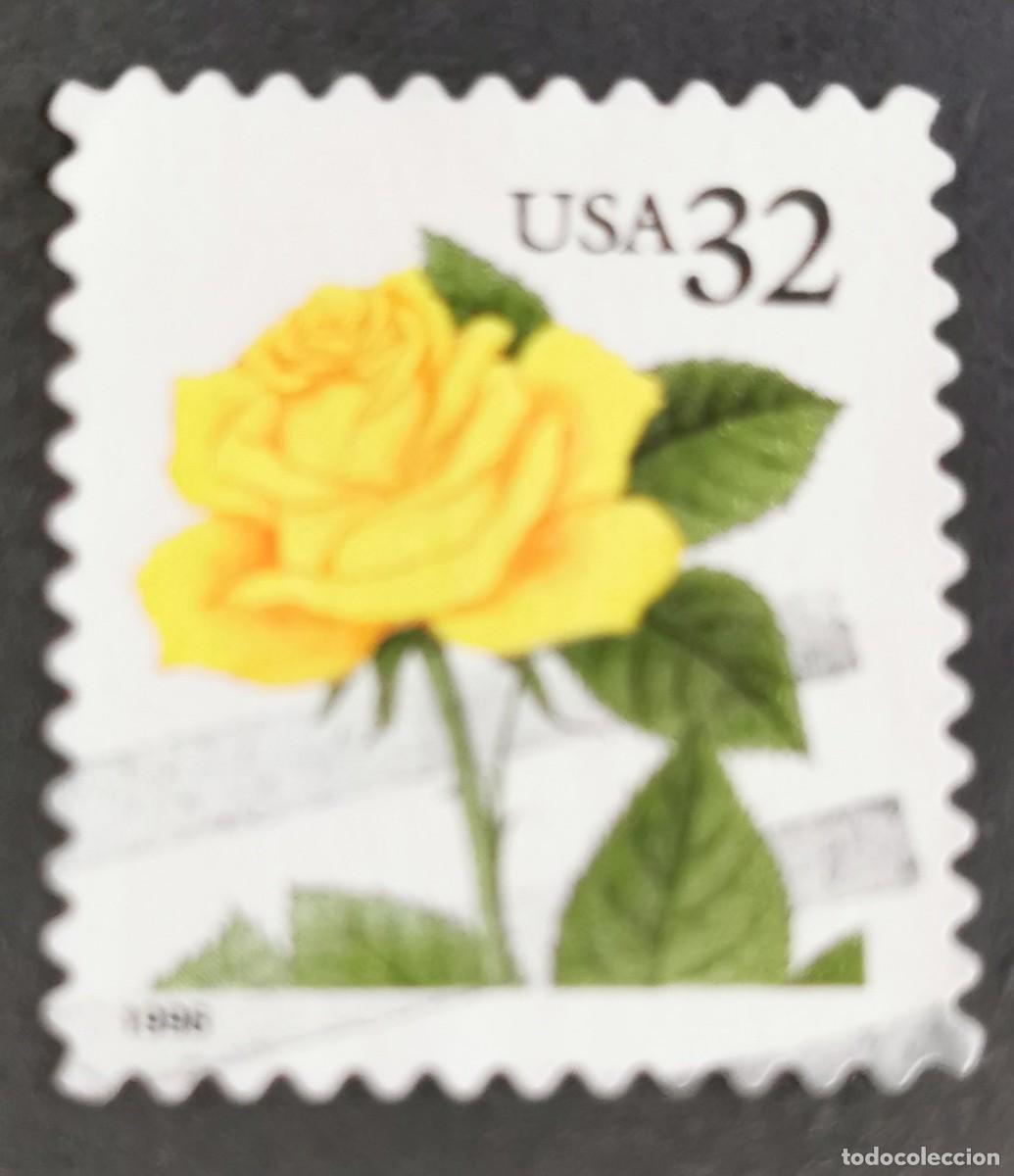Briefmarken: Sello Estados Unidos U.S.A.1996,Rosa amarilla, 32 &cent; Michel US 2795BA