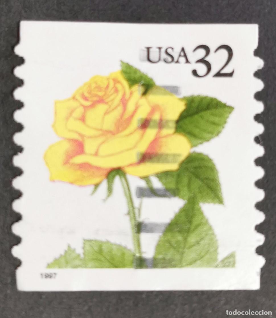 Briefmarken: Sello Estados Unidos U.S.A.1997,Rosa amarilla, 32 &cent; Michel US 2873
