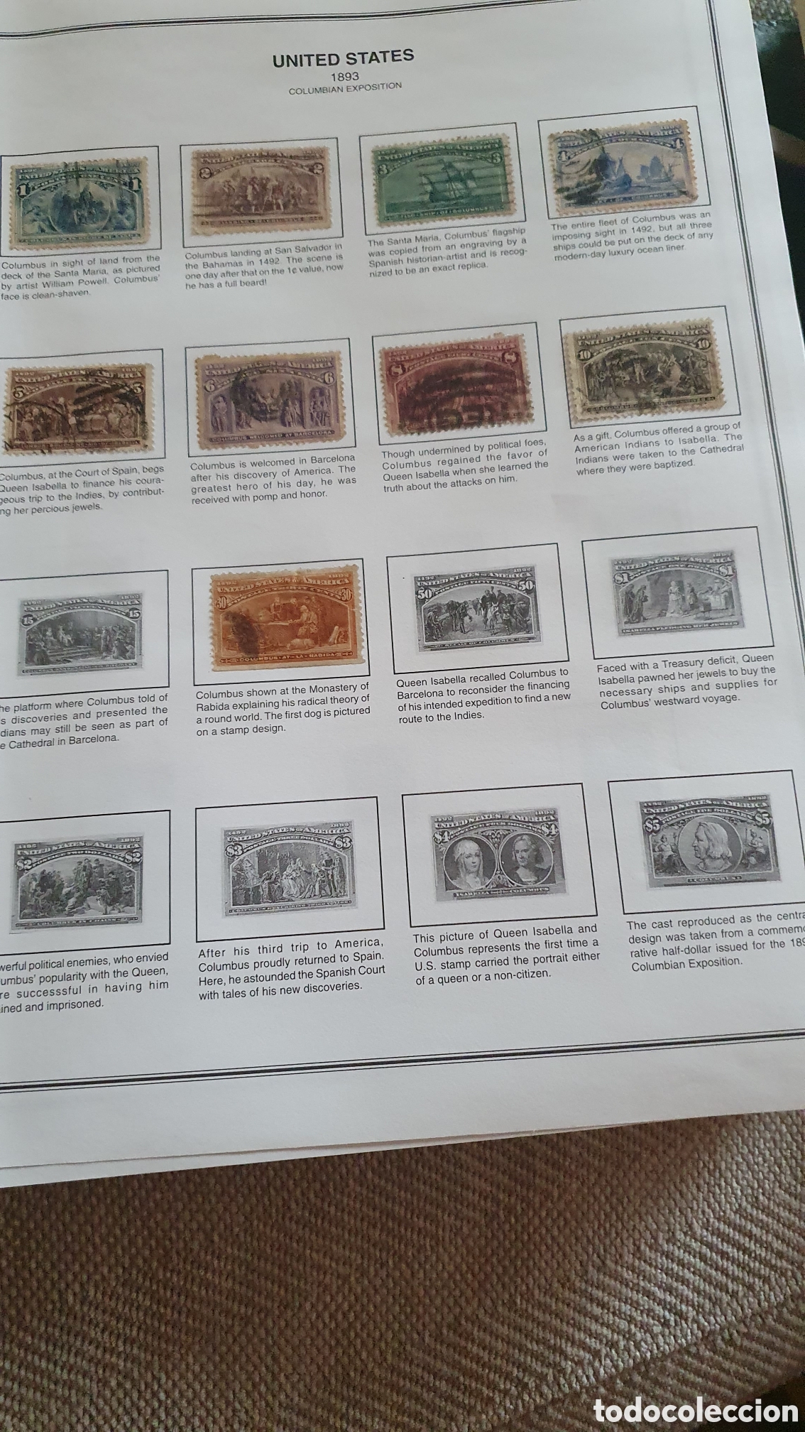 Sellos: 9 sellos estados unidos columbus