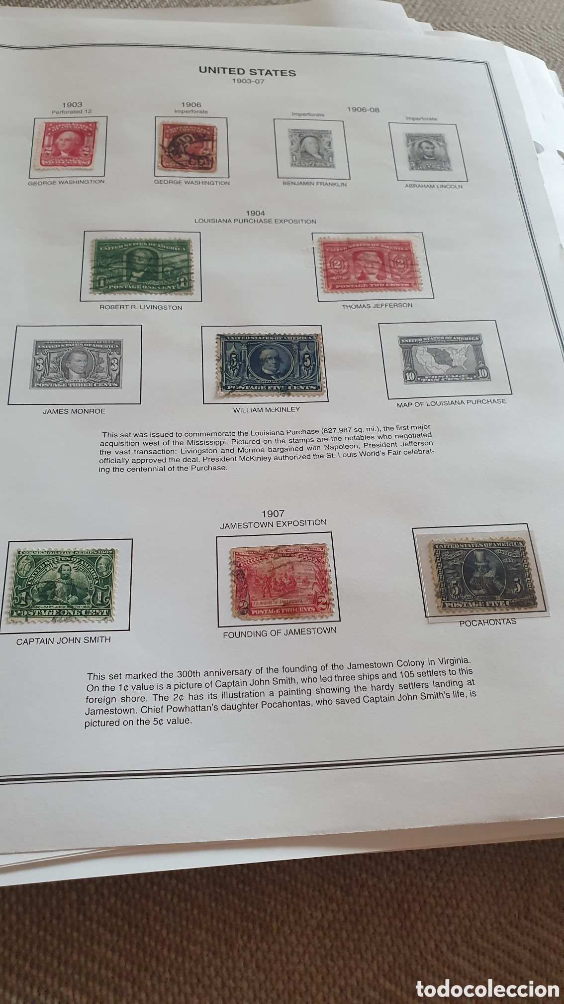 Sellos: 8 sellos estados unidos 1903 1904 1907