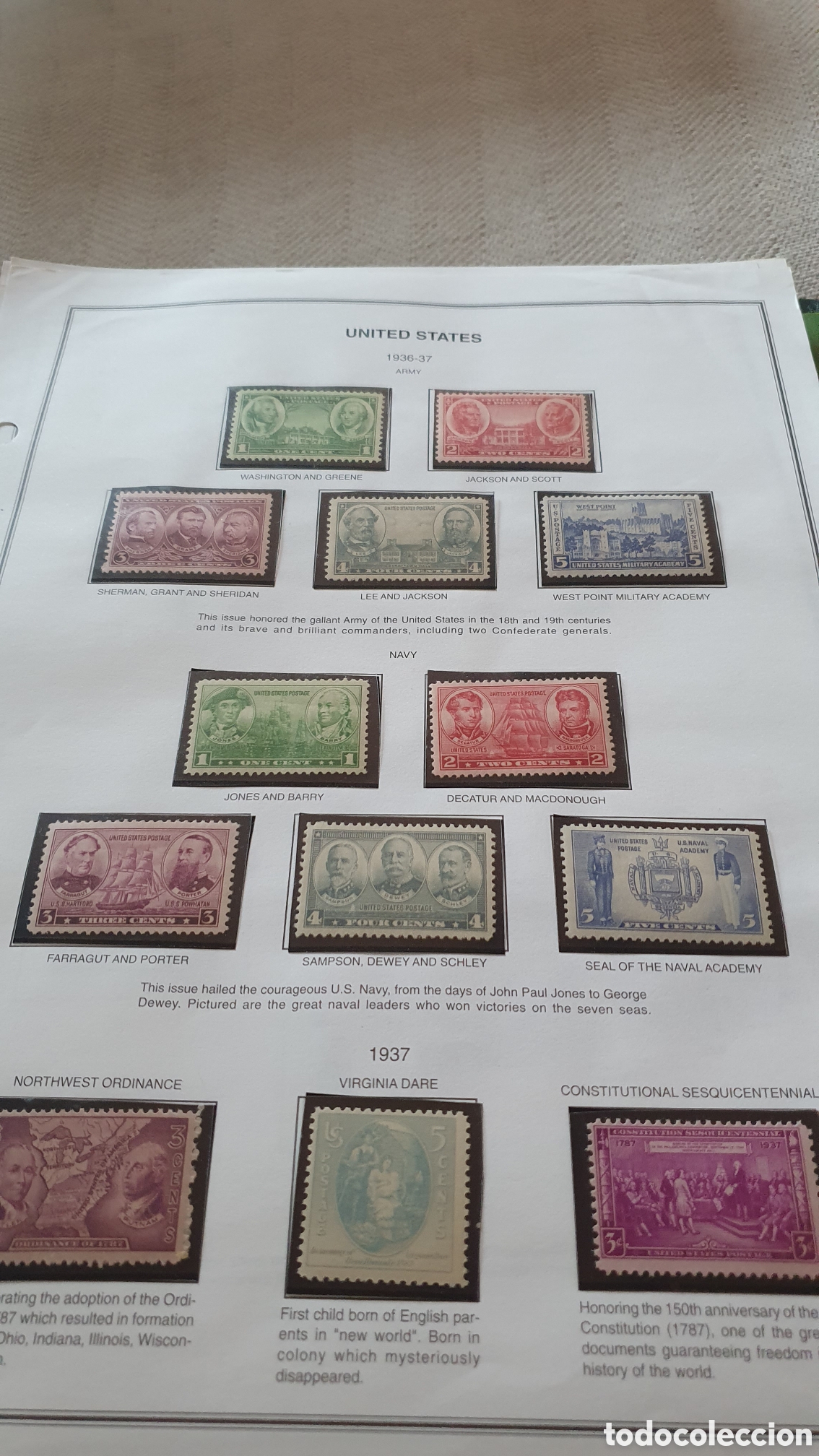 Sellos: 13 sellos estados unidos 1936.37 nuevos