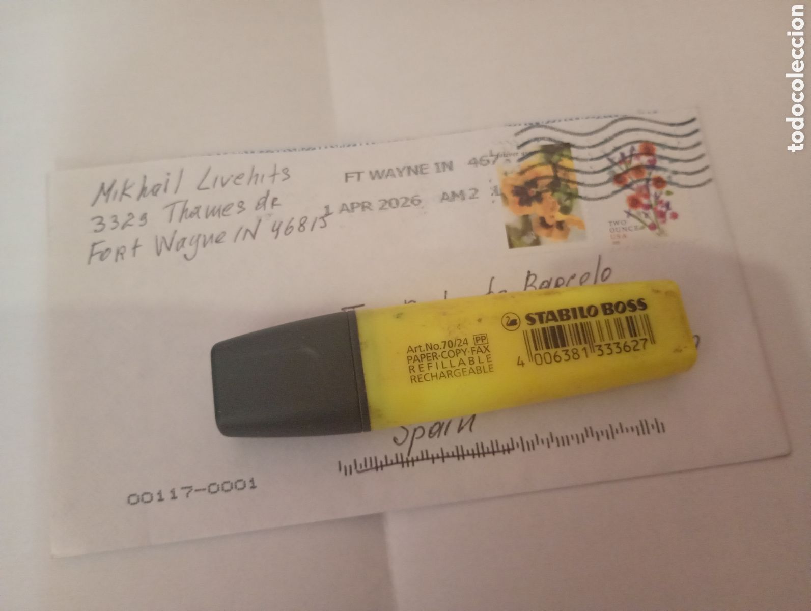 Sellos: Sobre franqueado Estados Unidos