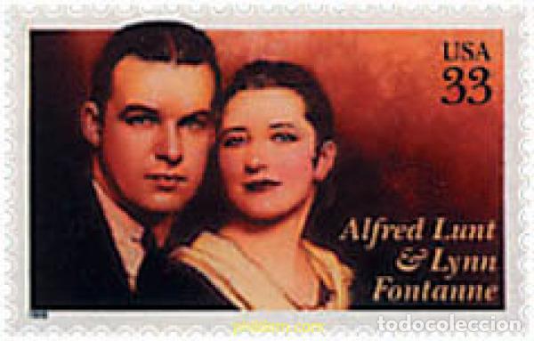 Sellos: 52778 MNH ESTADOS UNIDOS 1999 HOMENAJE A LOS ACTORES ALFRED LUNT Y LYNN FONTANNE