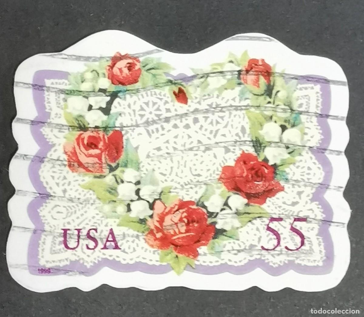 Timbres: Sello Estados Unidos U.S.A.1999,Coraz&oacute;n de Rosas Rojas, 55 &cent; Michel US 3073