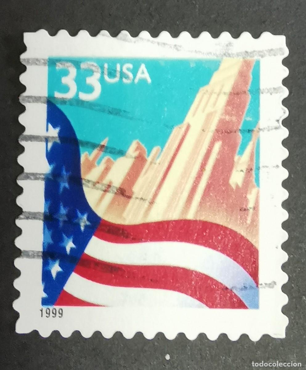 Selos: Sello Estados Unidos U.S.A.1999,Bandera sobre la ciudad, 33 &cent; Michel US 3090A