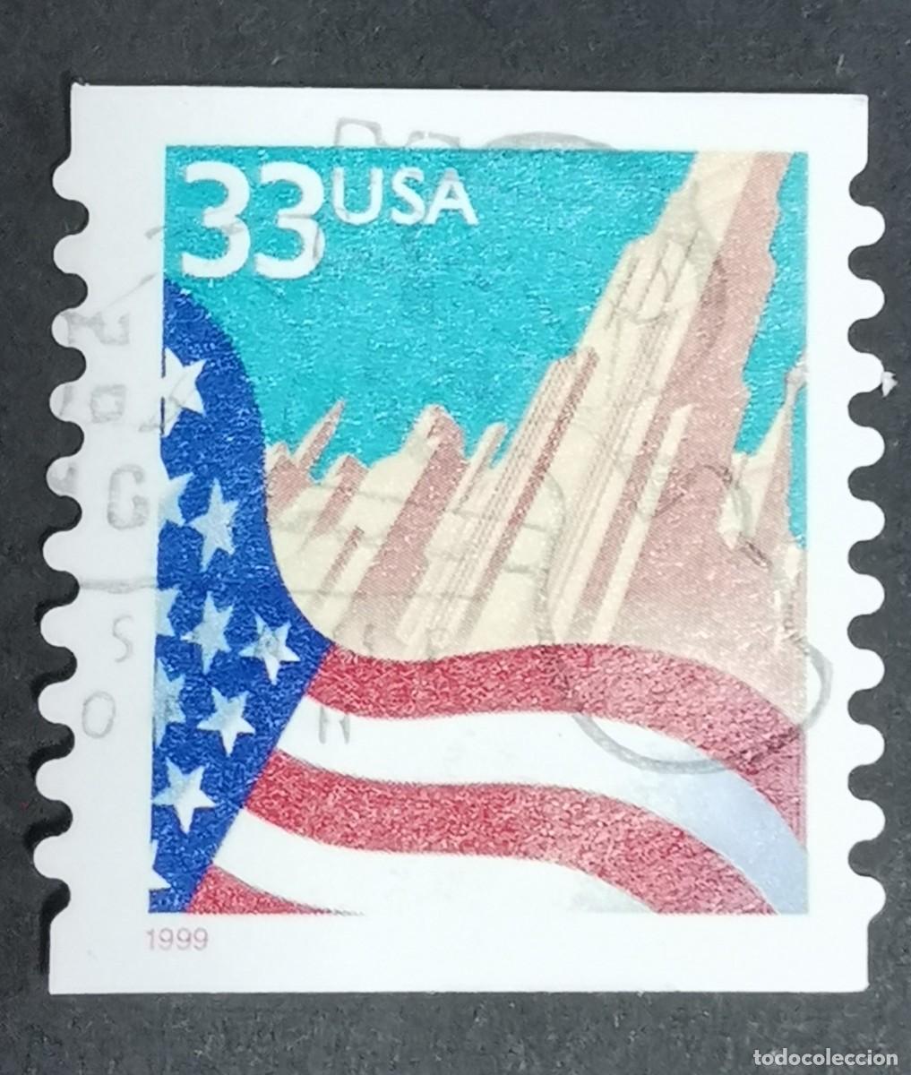 Selos: Sello Estados Unidos U.S.A.1999,Bandera sobre la ciudad, 33 &cent; Michel US 3090C