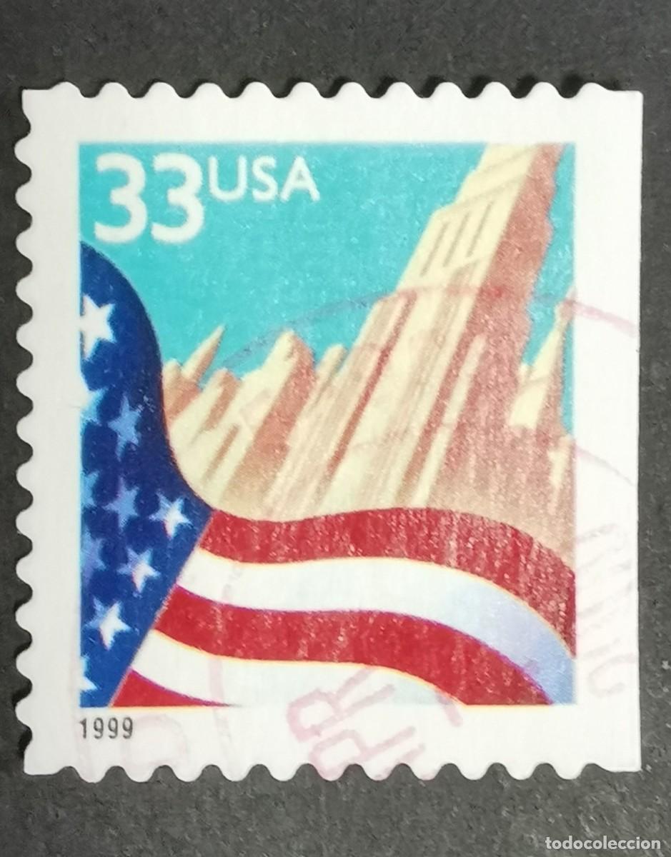 Timbres: Sello Estados Unidos U.S.A.1999,Bandera sobre la ciudad, 33 &cent; Michel US 3091BDr