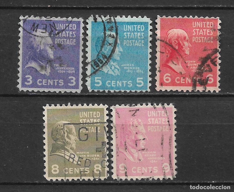 Sellos: estados unidos 5 sellos usado - 11/18