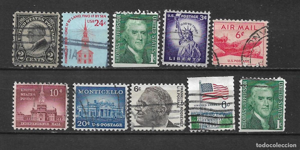 Sellos: estados unidos 10 sellos usado - 28/25
