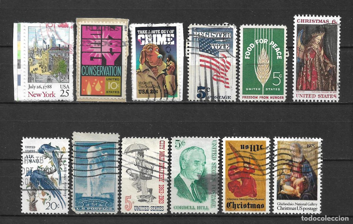 Sellos: estados unidos 12 sellos usado - 28/27
