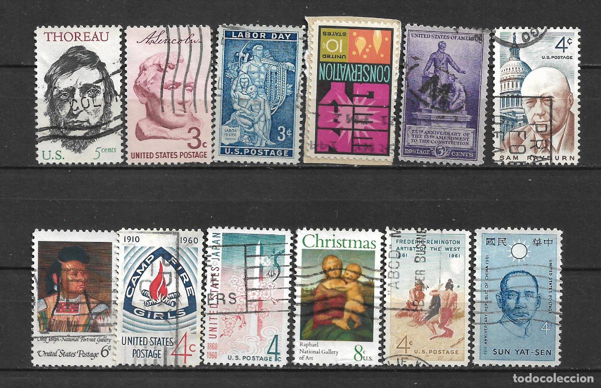 Sellos: estados unidos 12 sellos usado - 28/27