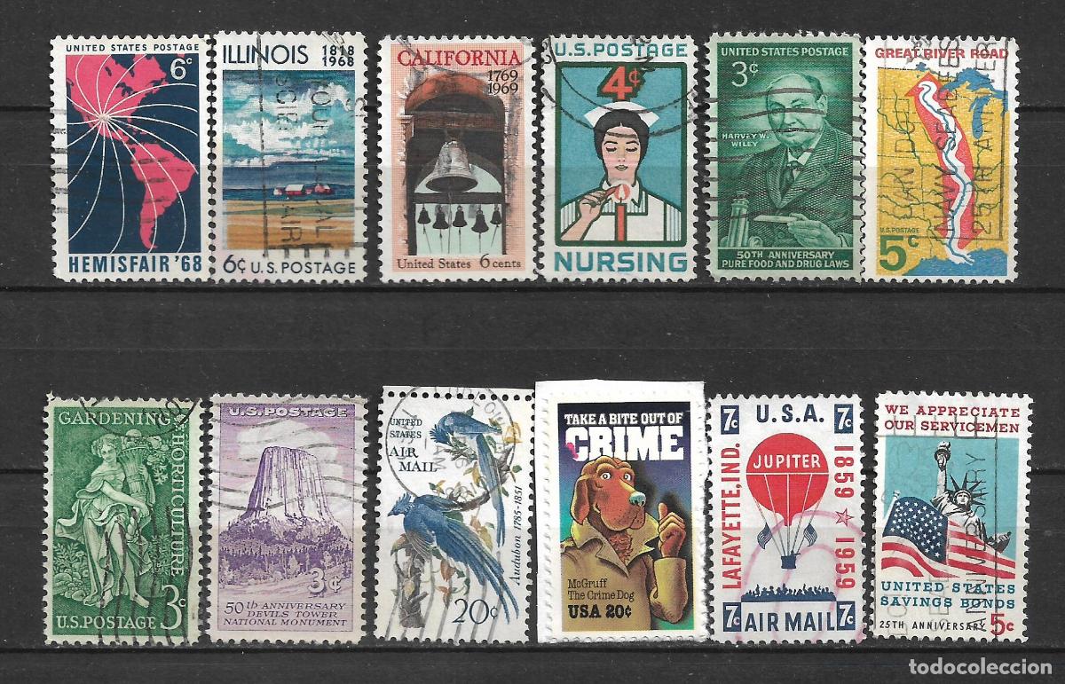 Sellos: estados unidos 12 sellos usado - 28/27