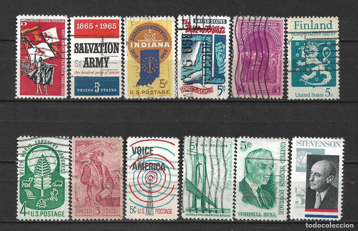 Sellos: estados unidos 12 sellos usado - 28/27