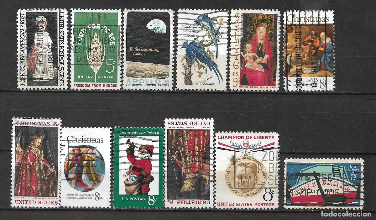 Sellos: estados unidos 12 sellos usado - 28/27