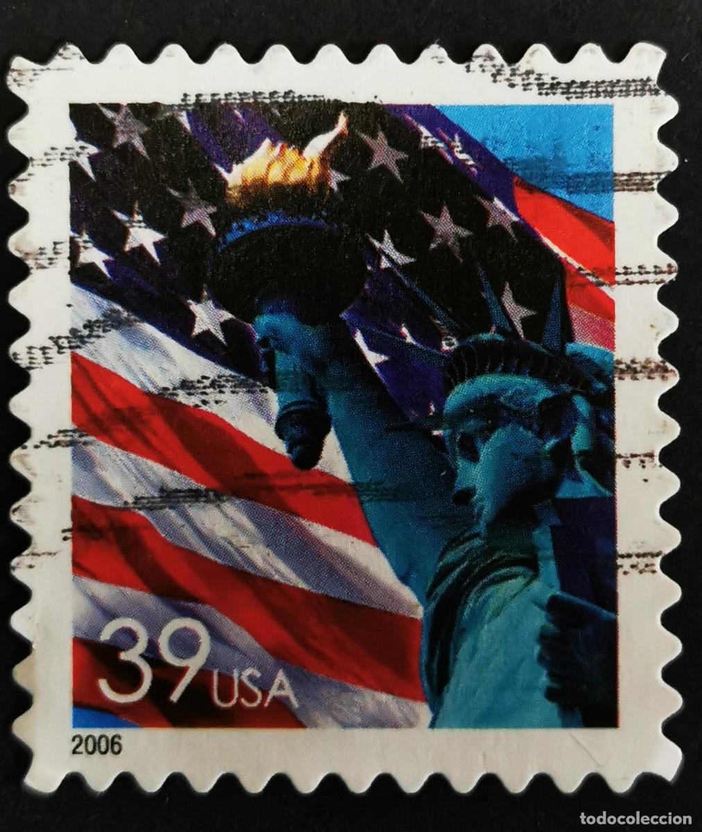 Stamps: Sello Estados Unidos U.S.A.2006,Bandera y Estatua de la Libertad, 39 &cent; Michel US 4069BA
