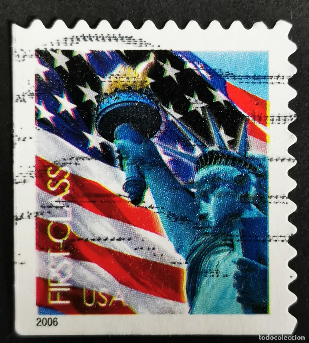 Sellos: Sello Estados Unidos U.S.A.2006,Bandera y Estatua de la Libertad, Clase primera , Michel US 4019BElu