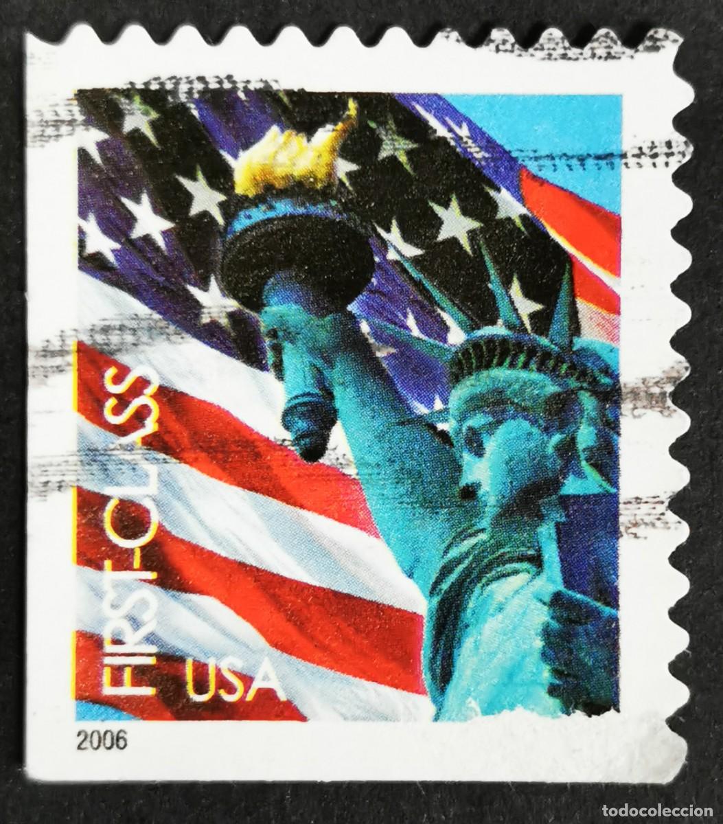 Sellos: Sello Estados Unidos U.S.A.2006,Bandera y Estatua de la Libertad, Clase primera , Michel US 4019BElu