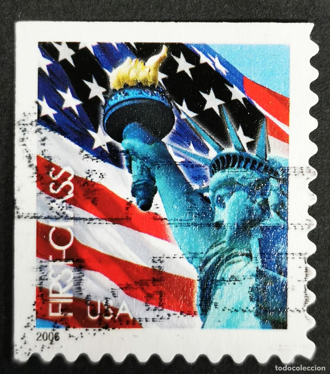 Francobolli: Sello Estados Unidos U.S.A.2006,Bandera y Estatua de la Libertad, Clase primera , Michel US 4019BIlo