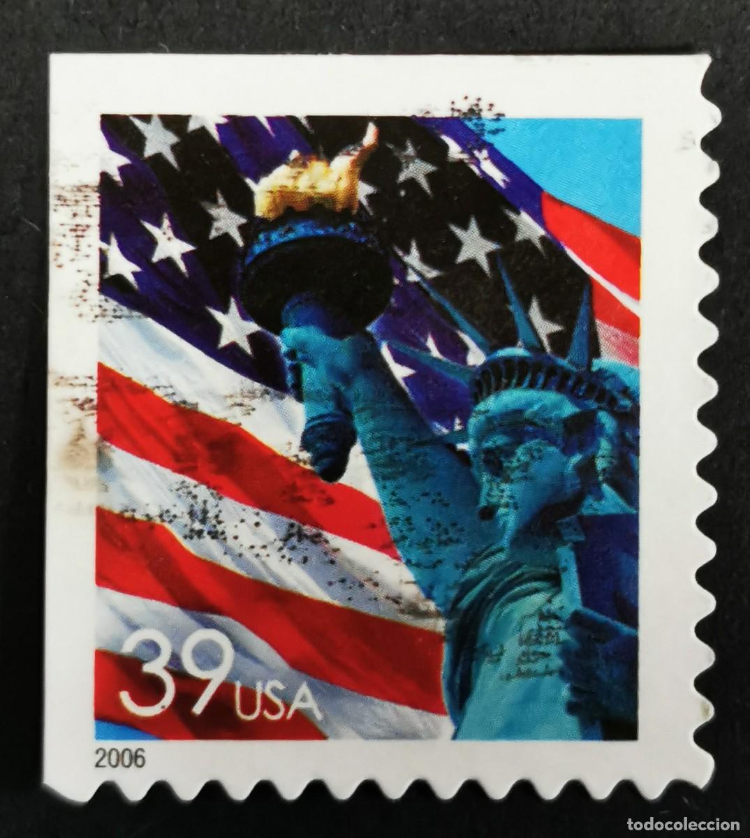 Francobolli: Sello Estados Unidos U.S.A.2006,Bandera y Estatua de la Libertad, 39 &cent; , Michel US 4019BIlo
