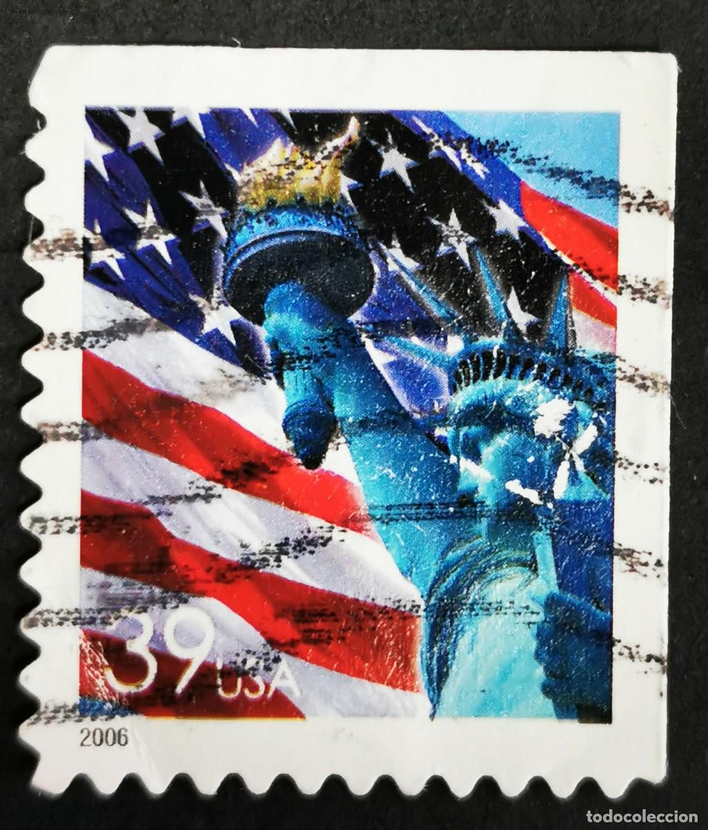 Timbres: Sello Estados Unidos U.S.A.2006,Bandera y Estatua de la Libertad, 39 &cent; , Michel US 4019BIro