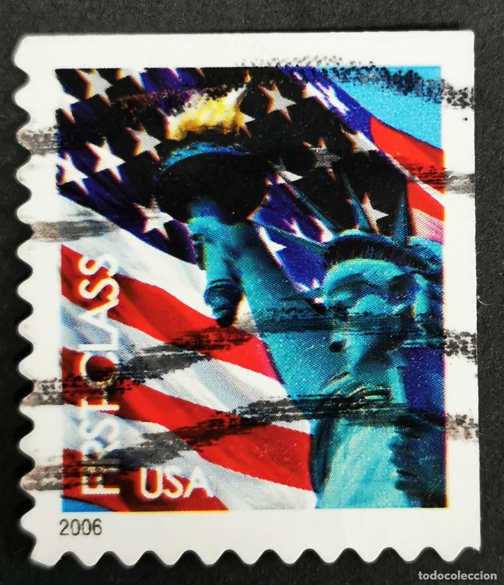 Timbres: Sello Estados Unidos U.S.A.2006,Bandera y Estatua de la Libertad, Clase primera , Michel US 4019BIro