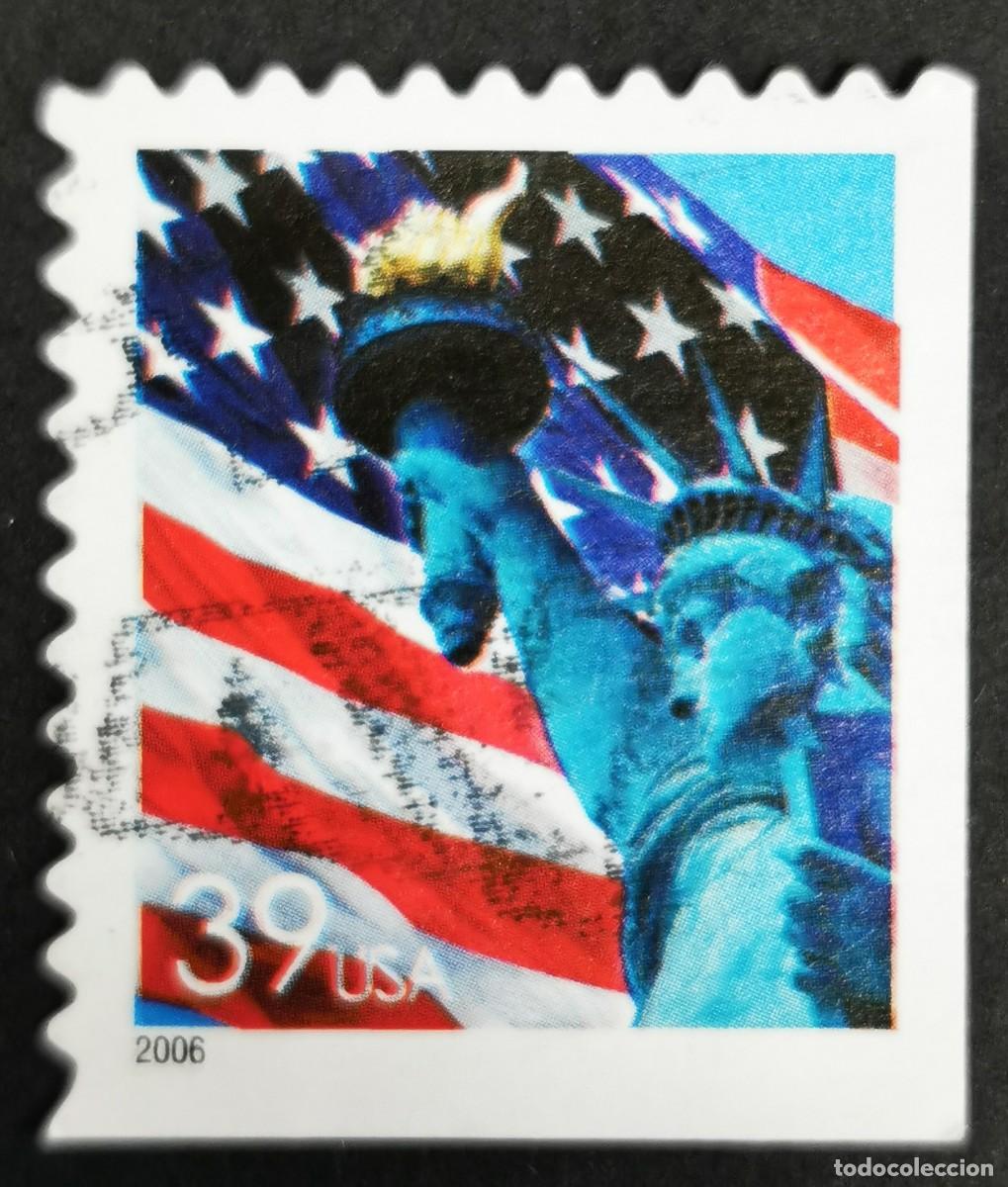 Timbres: Sello Estados Unidos U.S.A.2006,Bandera y Estatua de la Libertad,39 &cent; , Michel US 4019BHr