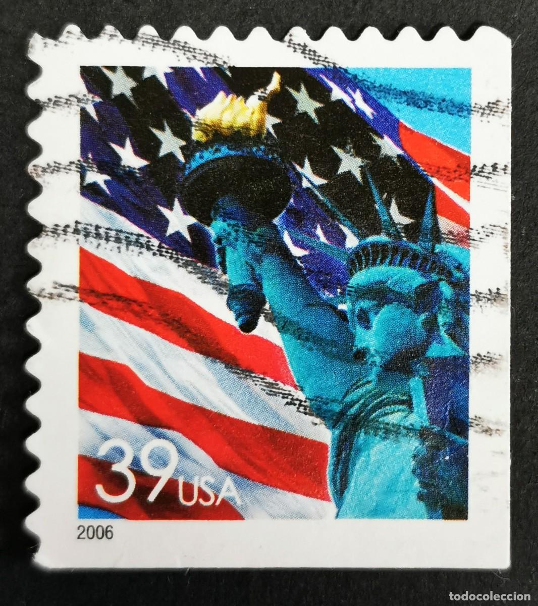 Timbres: Sello Estados Unidos U.S.A.2006,Bandera y Estatua de la Libertad,39 &cent; , Michel US 4019BHr