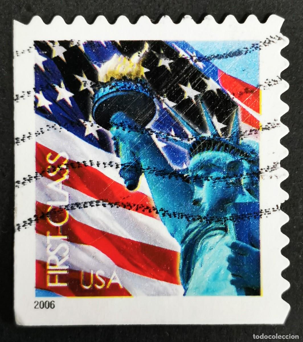 Timbres: Sello Estados Unidos U.S.A.2006,Bandera y Estatua de la Libertad,Clase primera , Michel US 4019BElu