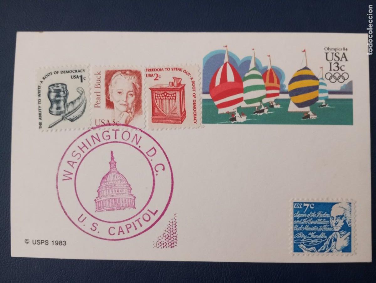 Briefmarken: ESTADOS UNIDOS, 1983, ENTERO POSTAL OLIMPIADAS 84, MATASELLOS CAPITOL