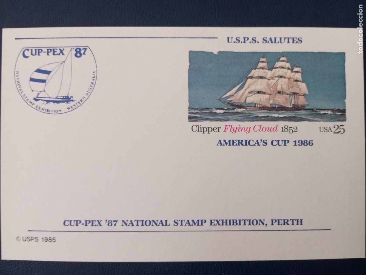 Briefmarken: ESTADOS UNIDOS, 1985, ENTERO POSTAL, CLIPPER FLYING CLOUD, BARCOS
