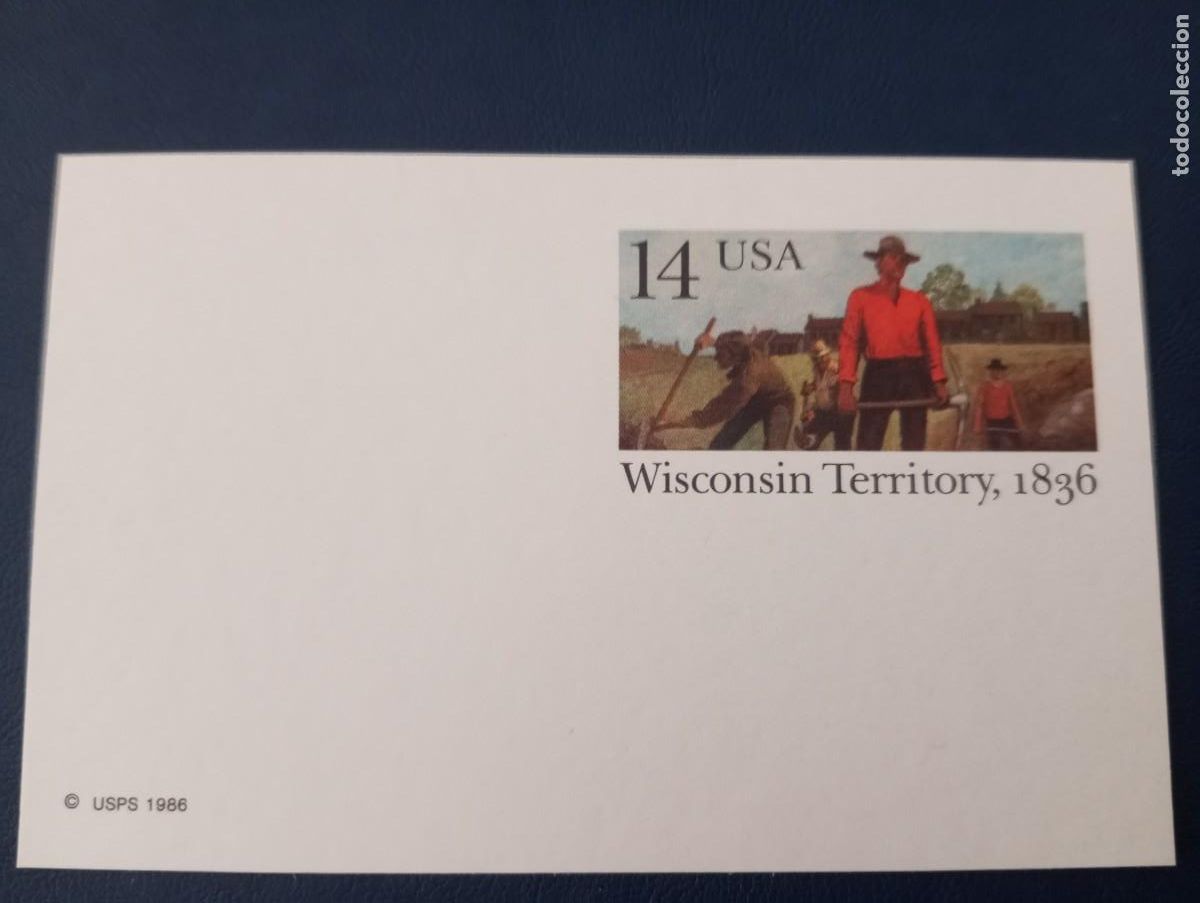 Sellos: ESTADOS UNIDOS, 1986, ENTERO POSTAL, WISCONSIN TERRITORY 1836