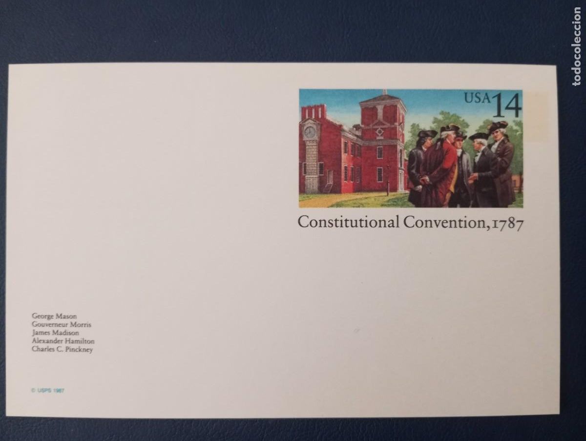 Sellos: ESTADOS UNIDOS, 1987, ENTERO POSTAL, CONSTITUCIONAL CONVENTION 1787