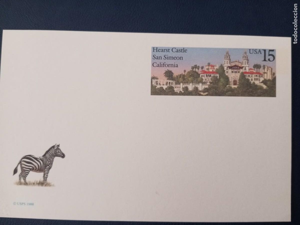 Sellos: ESTADOS UNIDOS, 1988, ENTERO POSTAL, HEARST CASTLE SAN SIMEON CALIFORNIA