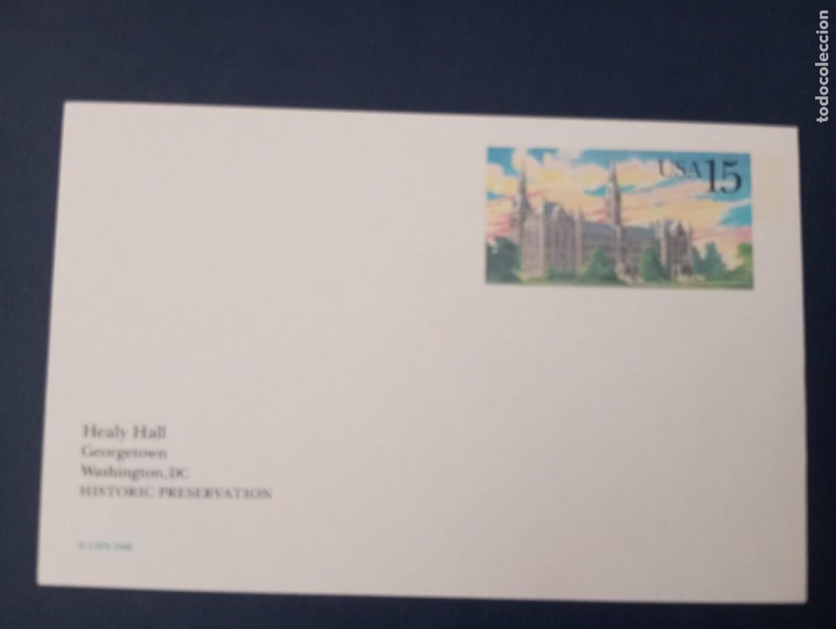Sellos: ESTADOS UNIDOS, 1988, ENTERO POSTAL, HEALY HALL, GEORGETOWN WASHINGTON