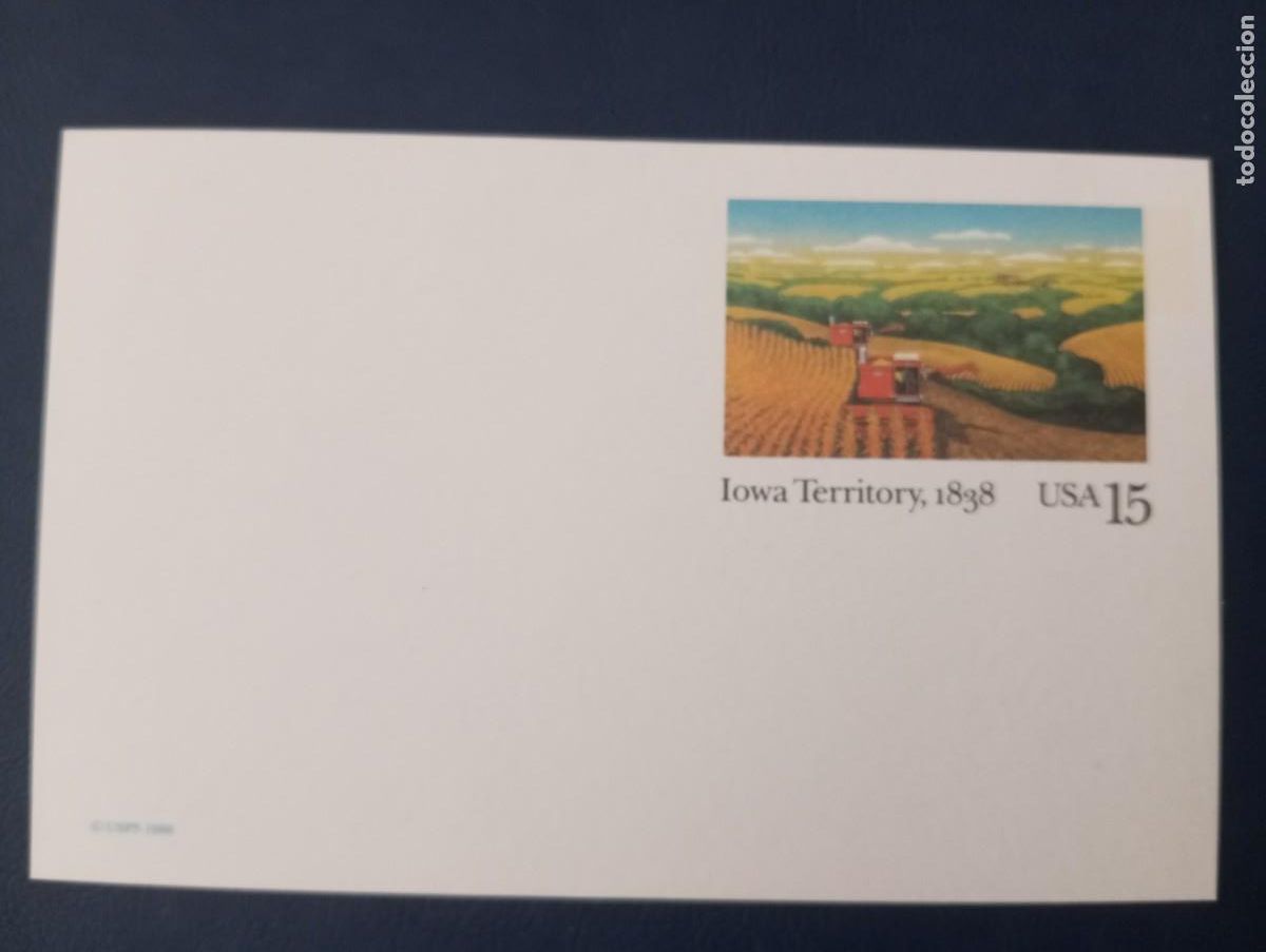 Sellos: ESTADOS UNIDOS, 1988, ENTERO POSTAL, IOWA TERRITORY 1838